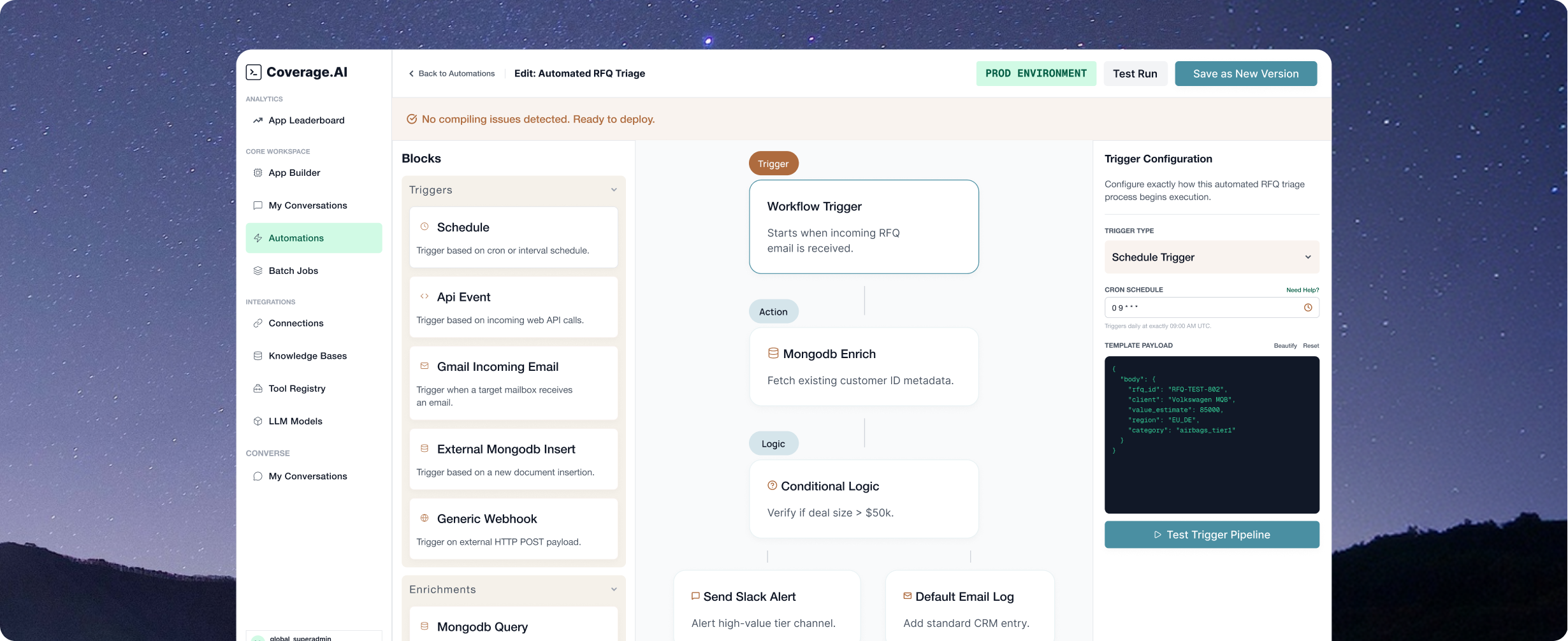 Build automations in minutes.